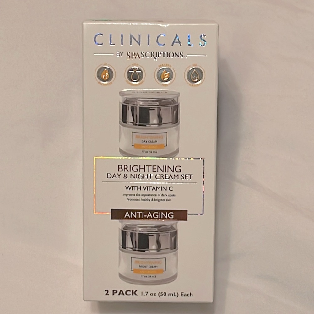 SpaScriptions Clinicals Brightening Vitamin C Day & Night Cream Set - 2 Pack
